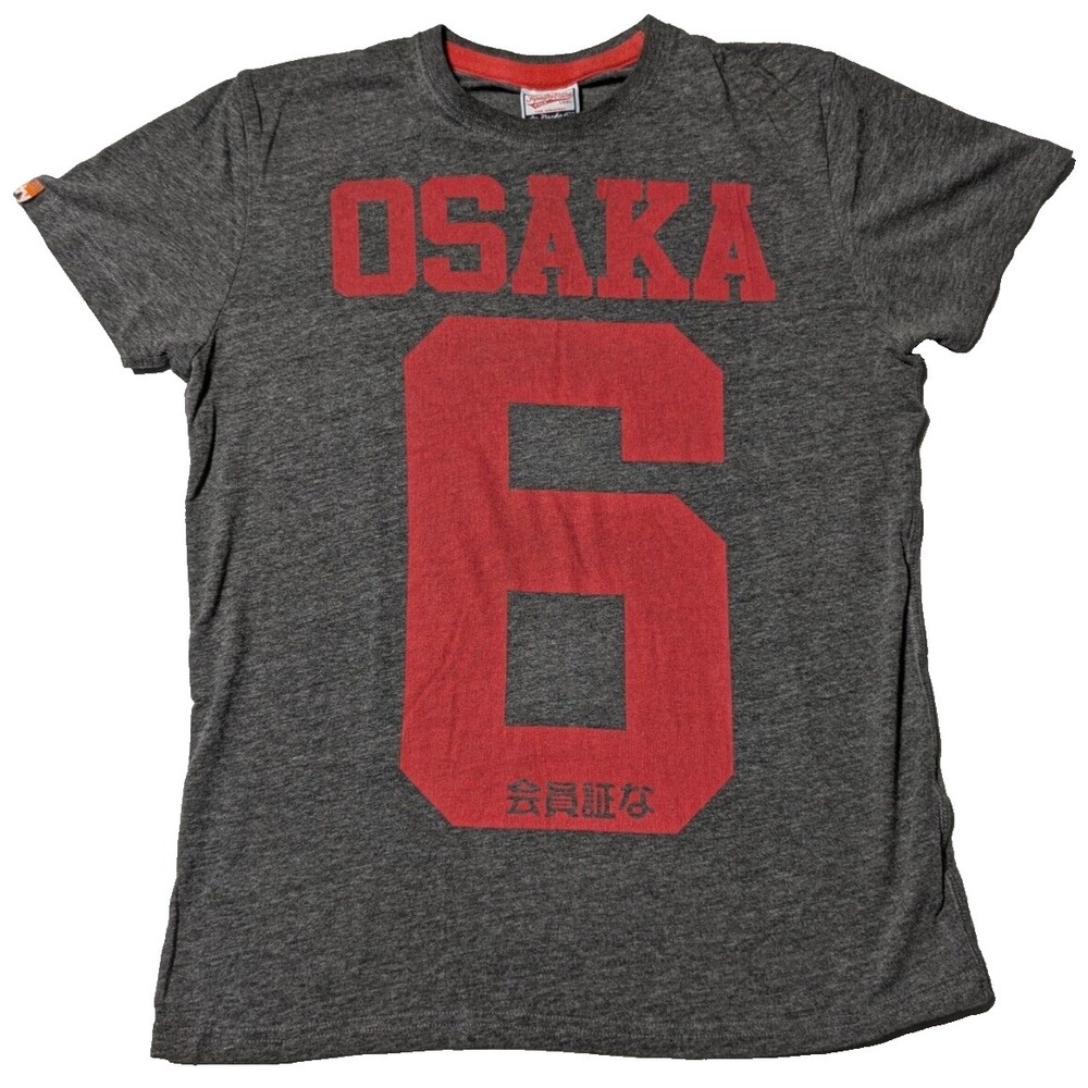 SUPERDRY OSAKO 6‎ Men Medium Heather Gray Cotton Blend T-Shirt